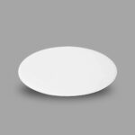 White Round Laminated Wooden Plate