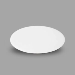 White Round Laminated Wooden Plate