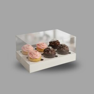 6 Cupcakes Transparent Lid Box